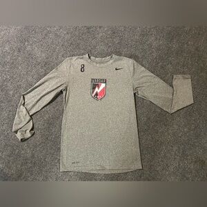 The Nike Tee Gray Long Sleeve shirt with Vardar Emblem size Small